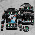 FUNSTUFFPRINT Newfoundland Santa On Highway Ugly Christmas Sweater, Christmas Sweater, Ugly Sweater, Funny Xmas Sweaters Ugly Sweater