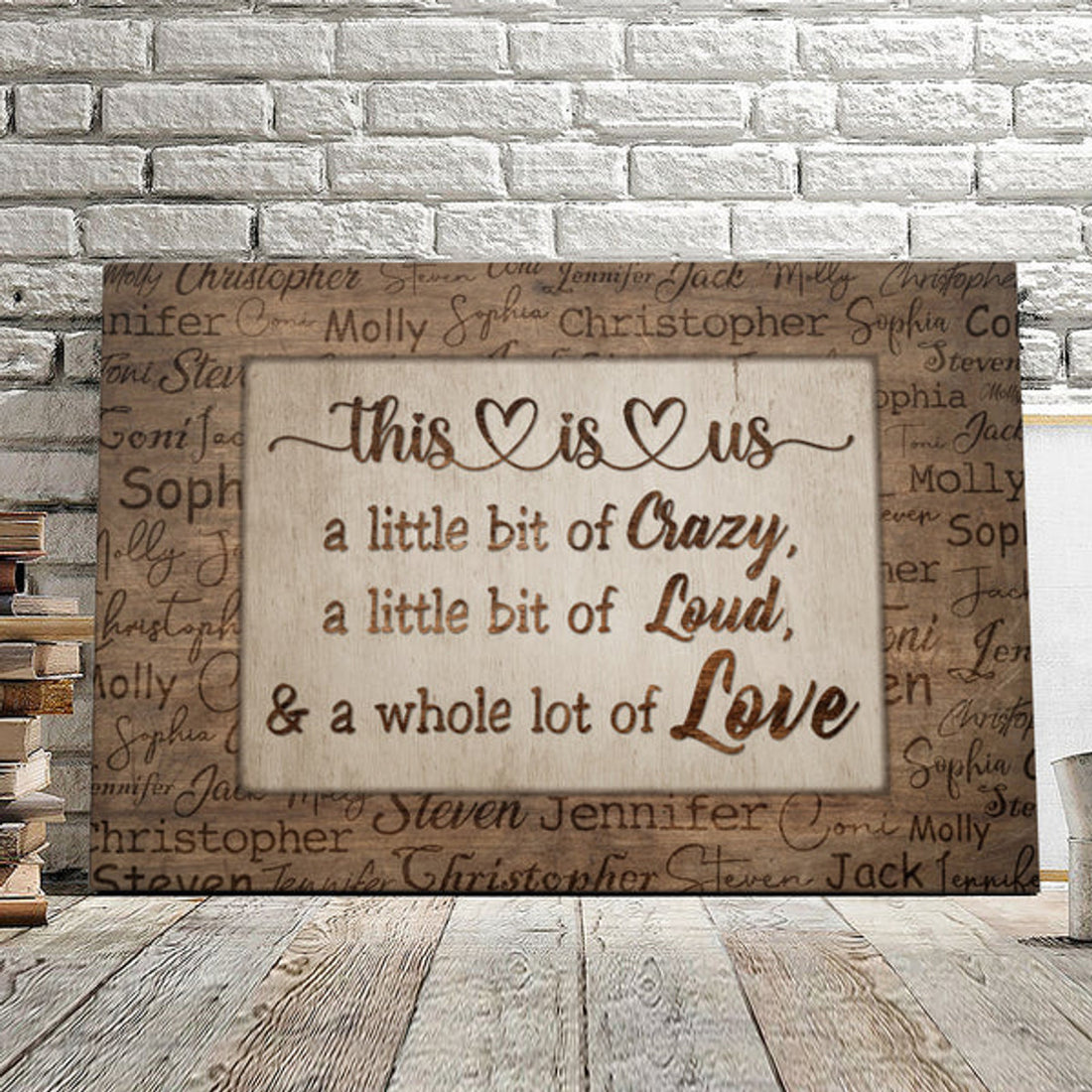 Custom This Is Us Canvas Wall Art - Personalized "This Is Us" With Names On Background Canvas - Family Poster - Canvas Family Gifts 