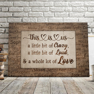 Custom This Is Us Canvas Wall Art - Personalized "This Is Us" With Names On Background Canvas - Family Poster - Canvas Family Gifts 