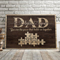 Personalized Canvas For Dad - Custom Puzzle Canvas - Dad Wall Art - Puzzle Sign Canvas - Birthday Gift For Father - Father's Day Gifts 