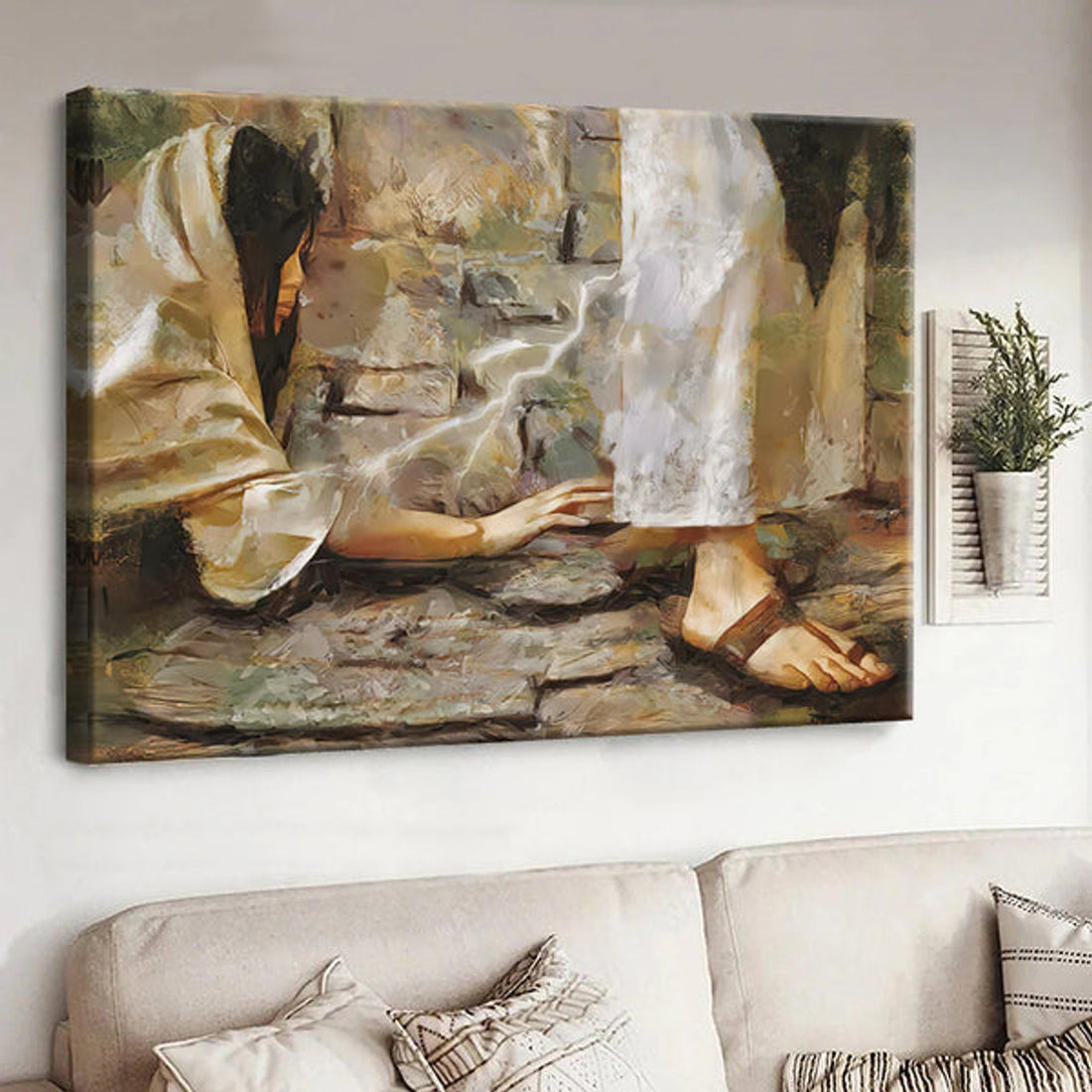 Touching the Hem of Jesus Garment Canvas - Jesus Canvas - Christian Canvas - God Wall Art - Jesus Poster - Gift Canvas - Christian Gift 