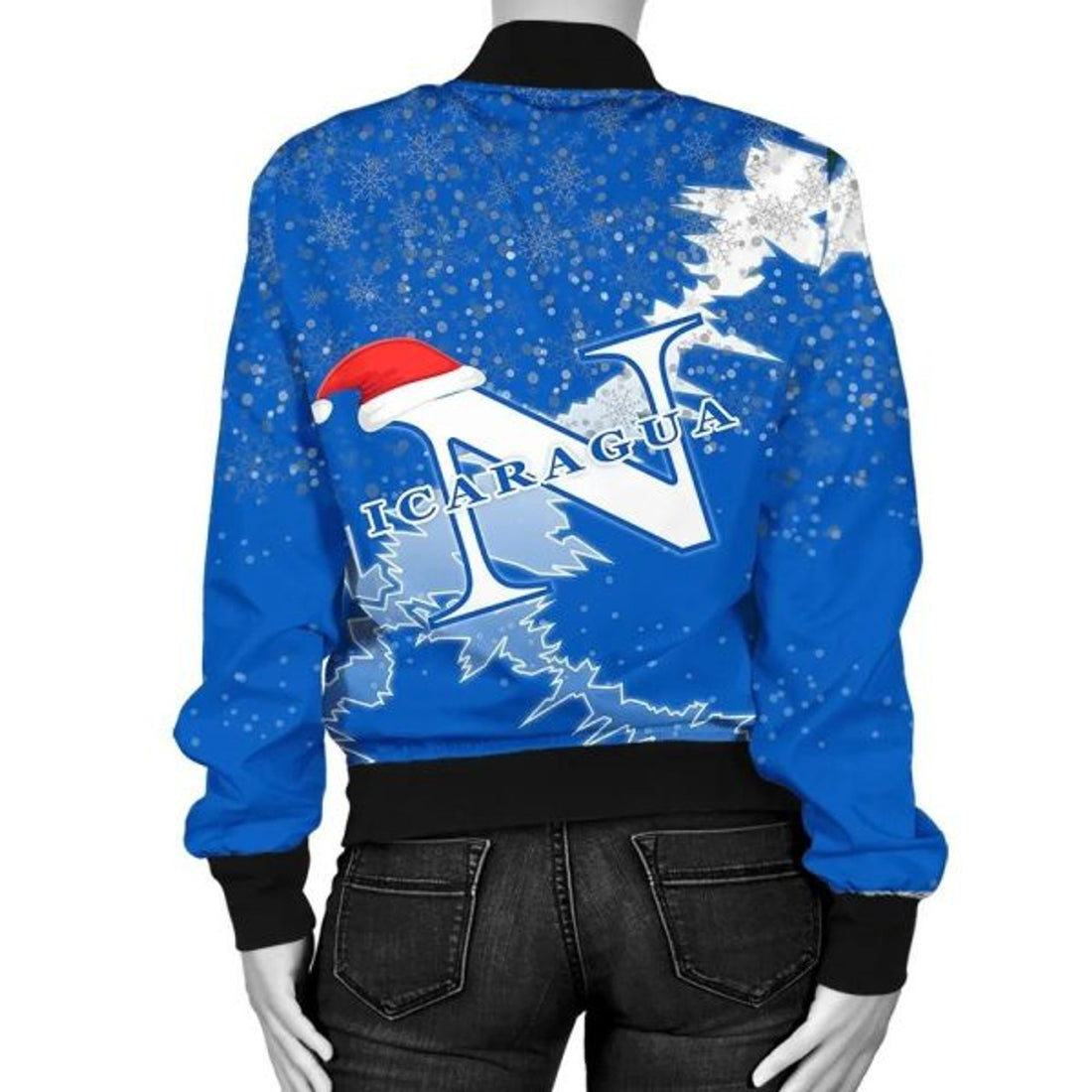 FUNSTUFFPRINTI Nicaragua Christmas Coat Of Arms Women 3D Bomber Jacket