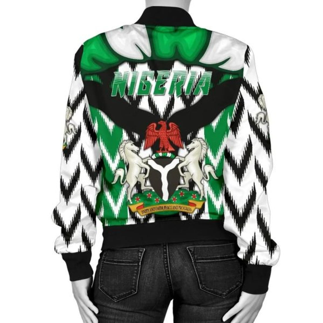FUNSTUFFPRINTI Nigeria Women's Bomber Jacketimple Version Bomber Jacket
