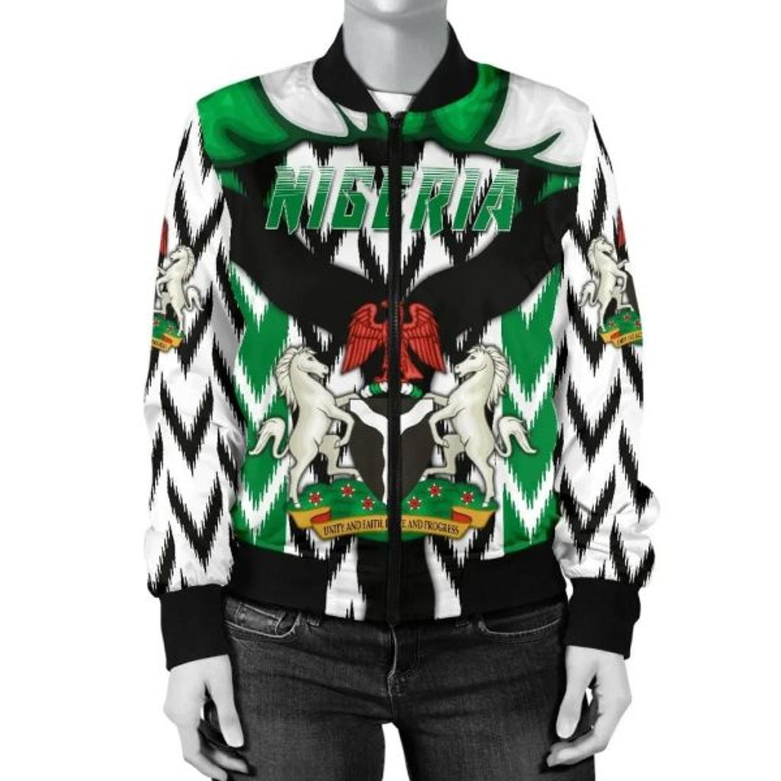 FUNSTUFFPRINTI Nigeria Women's Bomber Jacketimple Version Bomber Jacket