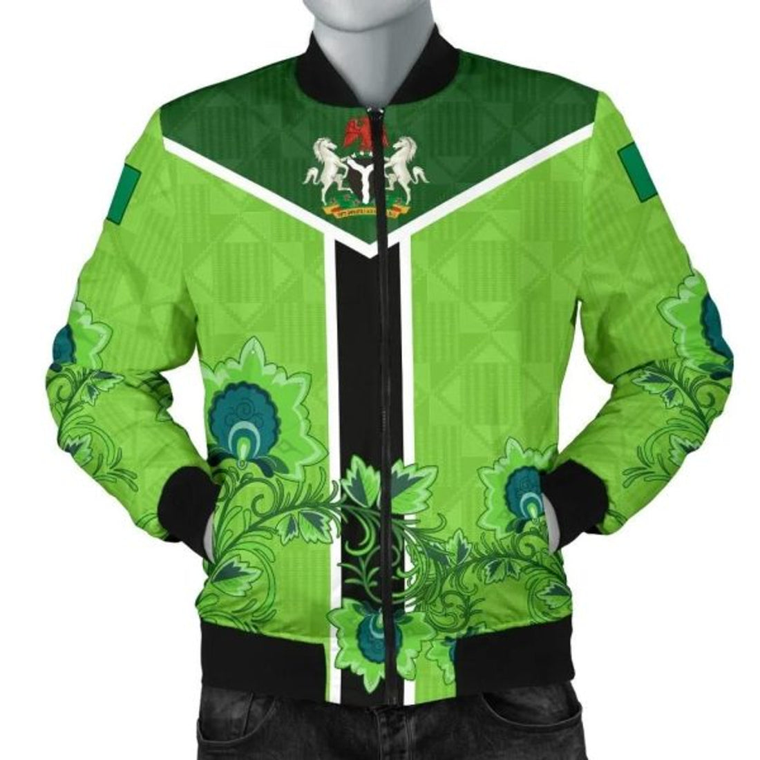 FUNSTUFFPRINTI Nigeria is My Homeland Men's 3D Bomber Jacket