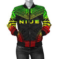FUNSTUFFPRINTI Niue Polynesian Chief Women'S Bomber Jacket - Reggae Version - Bomber Jacket