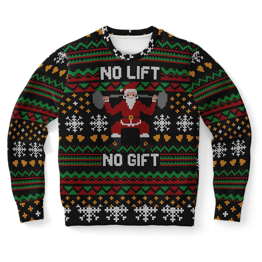 FUNSTUFFPRINT No Lift No Gift Ugly Christmas Sweater, Christmas Sweater, Ugly Sweater, Funny Xmas Sweaters Ugly Sweater