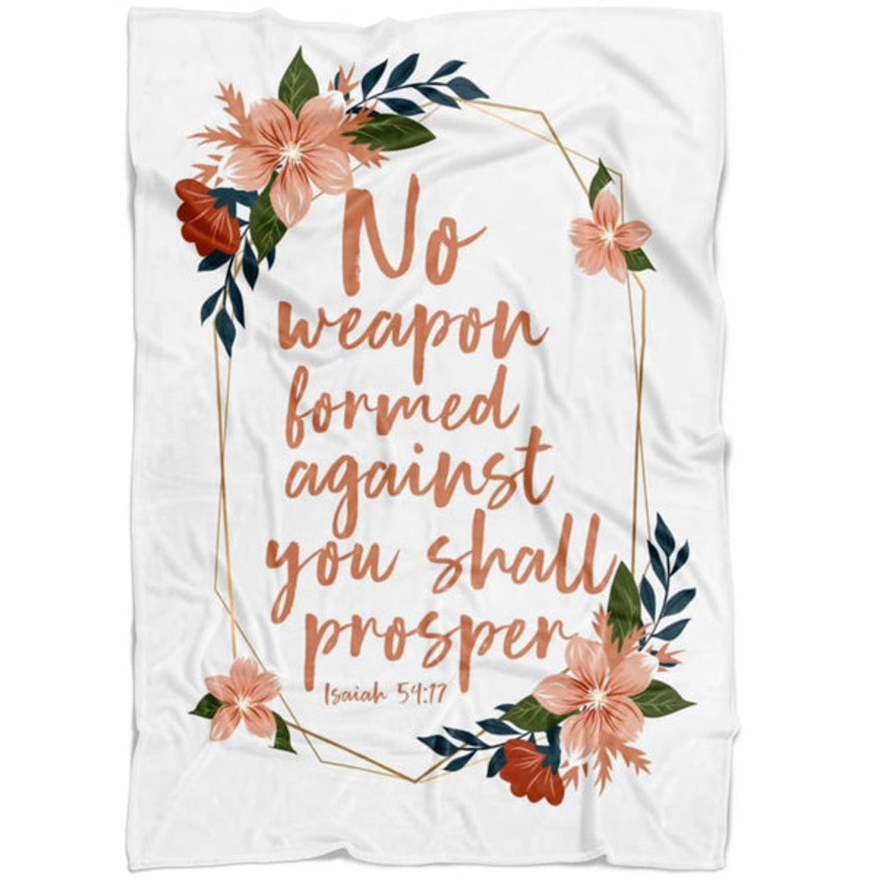FUNSTUFFPRINT No Weapon Formed Against You Shall Prosper Isaiah 5417 Fleece Blanket - Christian Blanket - Bible Verse Blanket