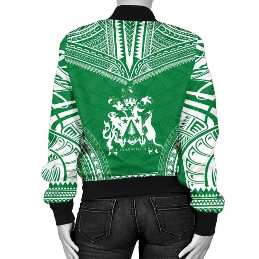 FUNSTUFFPRINT Norfolk Island Flag Polynesian Chief Women'S Bomber Jacket - Bomber Jacket