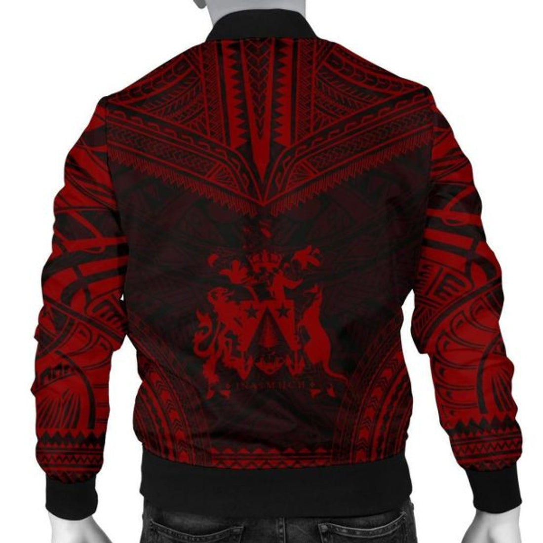 FUNSTUFFPRINT Norfolk Island Polynesian Chief Men's Bomber Jacket - Red Version - Bomber Jacket