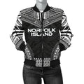 FUNSTUFFPRINT Norfolk Island Polynesian Chief Women'S Bomber Jacket - Black Version - 3D Bomber Jacket