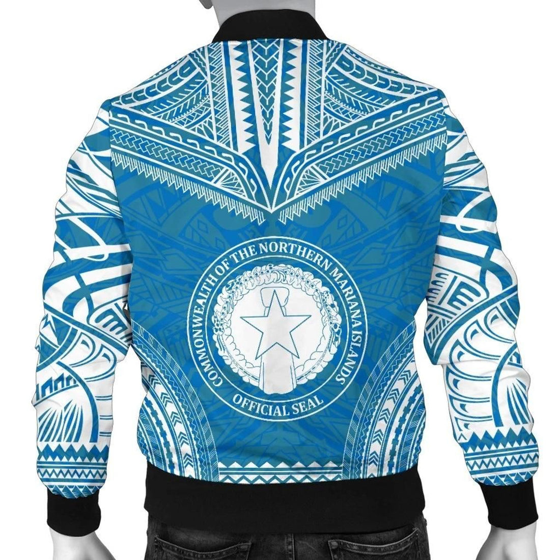 FUNSTUFFPRINT Northern Mariana Islands Flag Polynesian Chief Men's Bomber Jacket - 3D Bomber Jacket