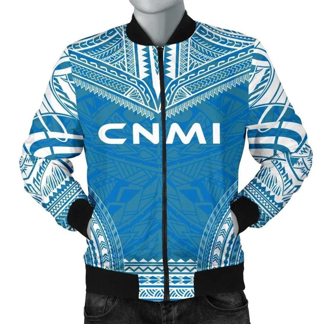 FUNSTUFFPRINT Northern Mariana Islands Flag Polynesian Chief Men's Bomber Jacket - 3D Bomber Jacket