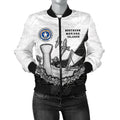 FUNSTUFFPRINT Northern Mariana Islands Women Bomber Jacket Latte Stone 3D Bomber Jacket