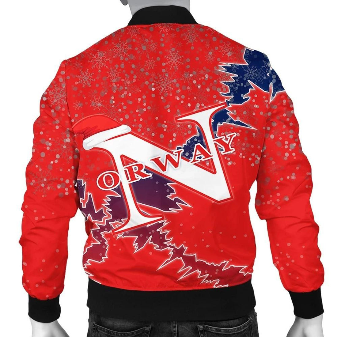 FUNSTUFFPRINT Norway Christmas Coat Of Arms Men Bomber Jacket Style 3D Bomber Jacket