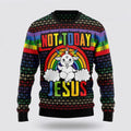 FUNSTUFFPRINT Not Today Jesus Ugly Christmas Sweater – Gifts For Christians Ugly  Sweater