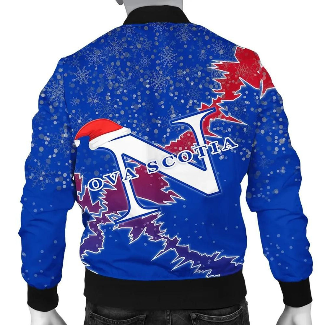 FUNSTUFFPRINT Nova Scotia Christmas Coat Of Arms Men Bomber Jacket Style 3D Bomber Jacket