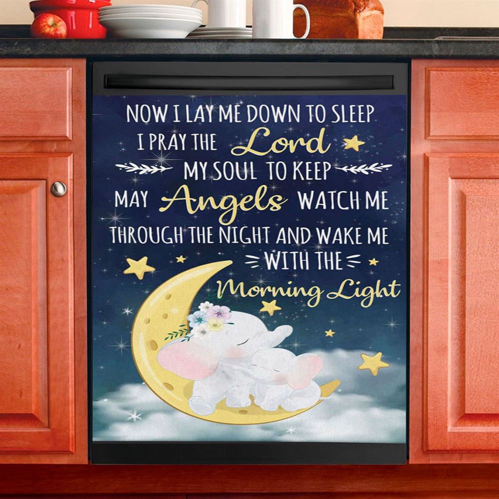 Now I Lay Me Down To Sleep Christian Dishwasher Cover, Bible Verse Dishwasher Wrap, Scripture Kitchen Decoration