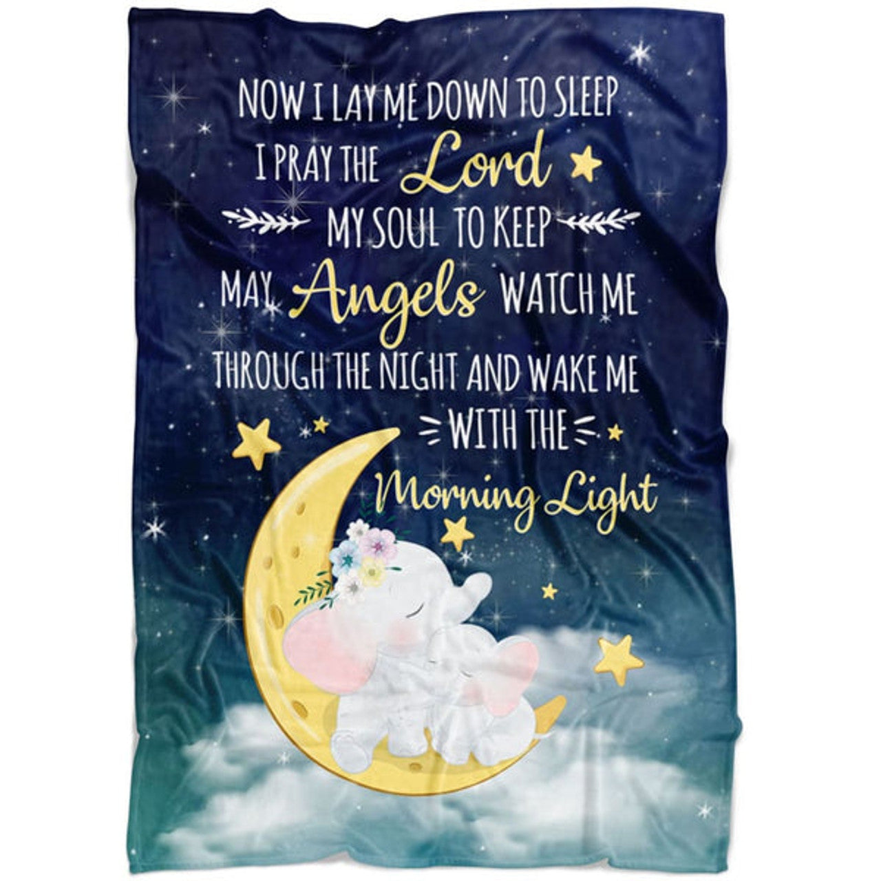 FUNSTUFFPRINT Now I Lay Me Down To Sleep Fleece Blanket - Christian Blanket - Bible Verse Blanket