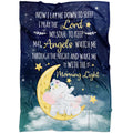 FUNSTUFFPRINT Now I Lay Me Down To Sleep Fleece Blanket - Christian Blanket - Bible Verse Blanket