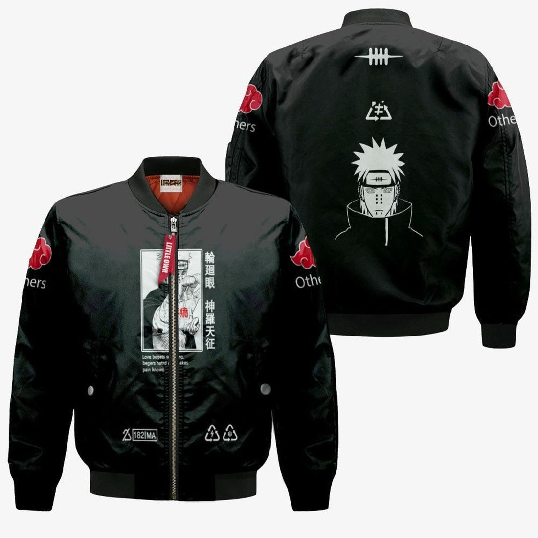 FUNSTUFFPRINT Nrt Uzumaki Bomber Jacket Custom Nrt Mixed Akatsuki Cloud Cosplay Costumes 3D Bomber Jacket
