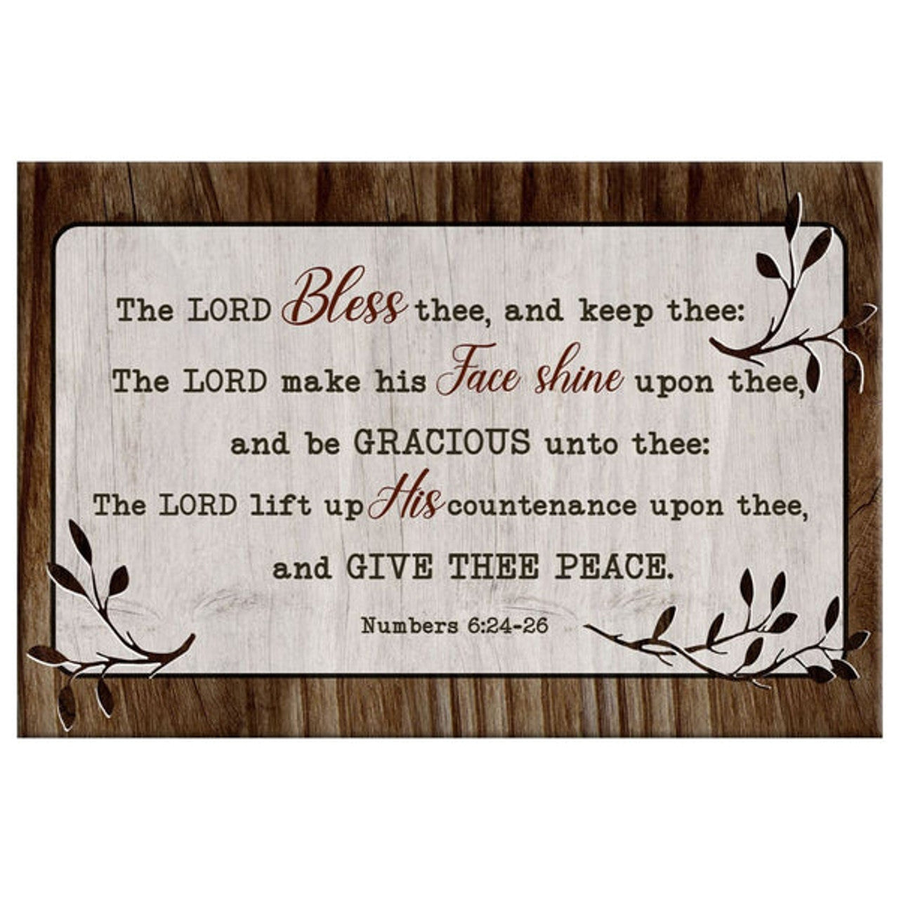 Numbers 624-26 The Lord Bless Thee And Keep Thee Wall Art Canvas