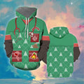 FUNSTUFFPRINT 3D Nurse Merry Christmas All Over 3D Hoodie and Zip Hoodie