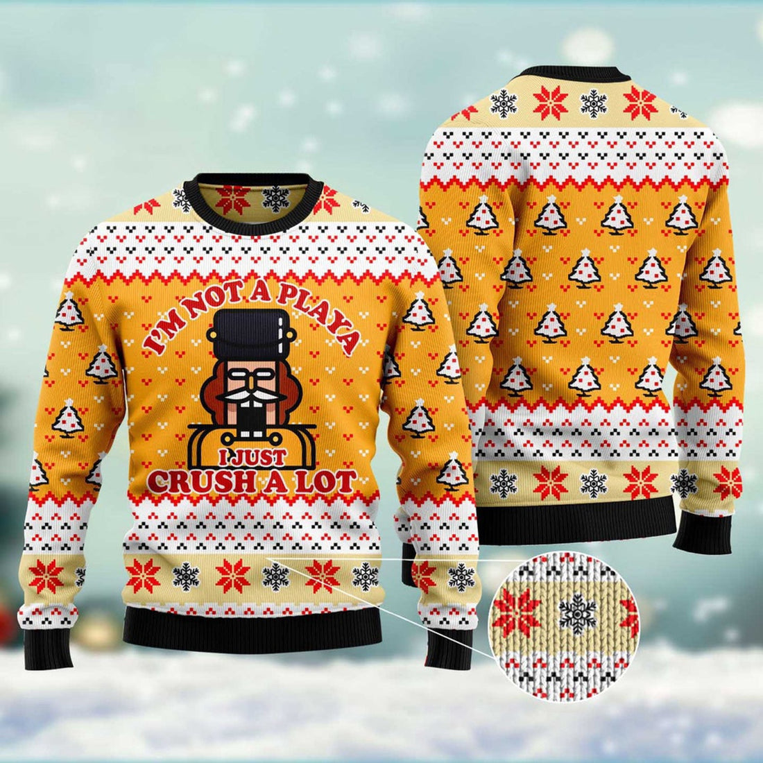 FUNSTUFFPRINT Nutcracker Playa Ugly Christmas Sweater, Christmas Sweater, Ugly Sweater, Funny Xmas Sweaters Ugly Sweater