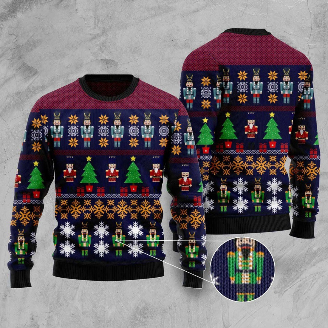 FUNSTUFFPRINT Nutcracker Ugly Christmas Sweater, Christmas Sweater, Ugly Sweater, Funny Xmas Sweaters Ugly Sweater