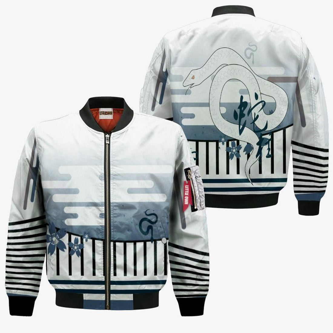 FUNSTUFFPRINT Obanai Iguro Bomber Jacket Custom KNY Cosplay Costumes 3D Bomber Jacket