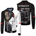 FUNSTUFFPRINT October Guy The Devil Saw Me With My Head Down Until I Said Amen Bomber 3D Bomber Jacket