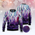 FUNSTUFFPRINT Octopus Galaxy Ugly Christmas Sweater, Christmas Sweater, Ugly Sweater, Funny Xmas Sweaters Ugly Sweater