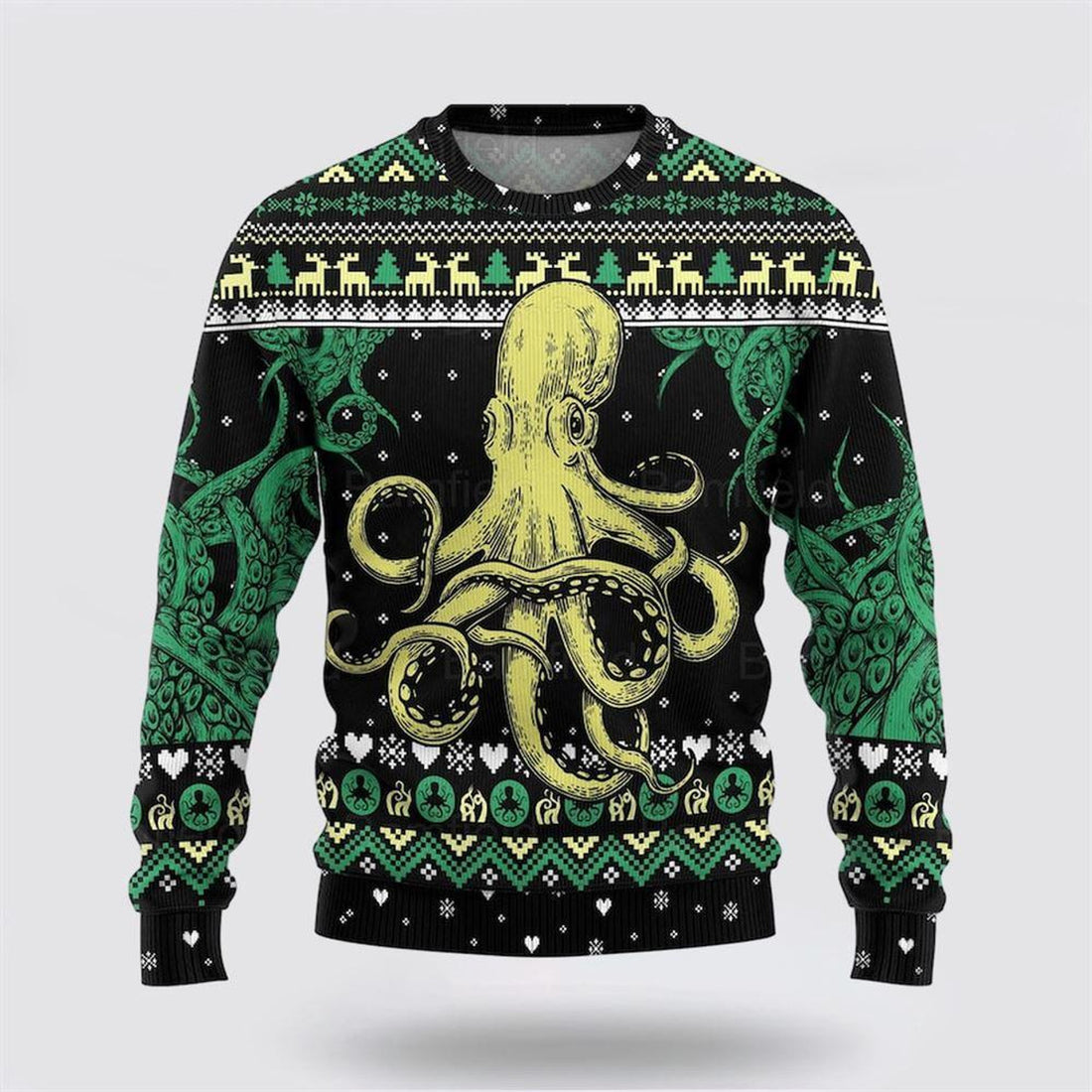 FUNSTUFFPRINT Octopus Ugly Christmas Sweater – Sweater Gifts For Pet Lover Ugly  Sweater