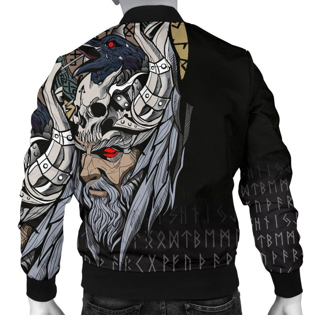 FUNSTUFFPRINT Odin Raven Men's 3D Bomber Jacket