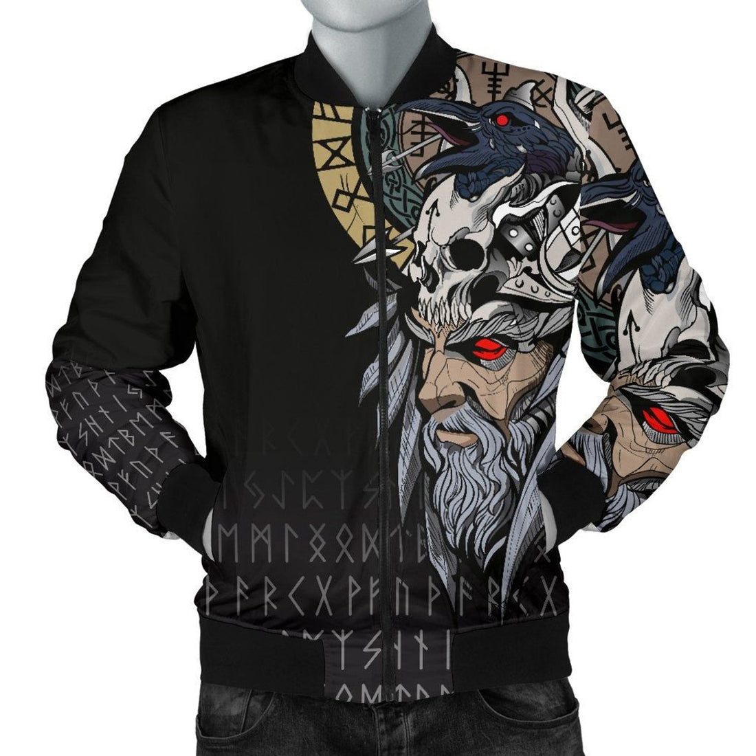 FUNSTUFFPRINT Odin Raven Men's 3D Bomber Jacket