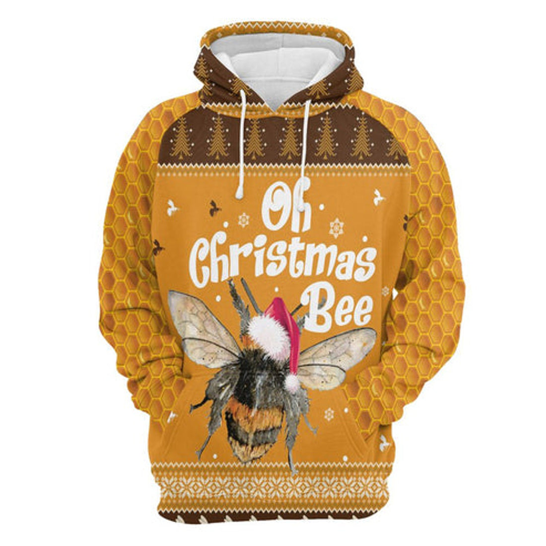 FUNSTUFFPRINT 3D Oh Christmas Bee All Over 3D Hoodie and Zip Hoodie
