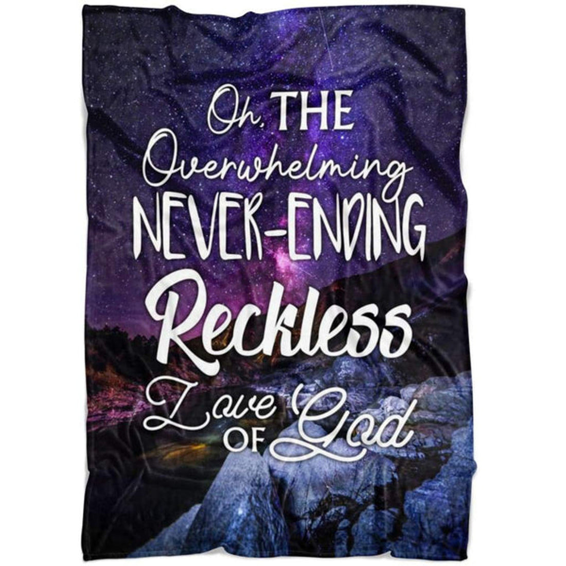 FUNSTUFFPRINT  Oh The Overwhelming Never Ending Fleece Blanket - Christian Blanket - Bible Verse Blanket
