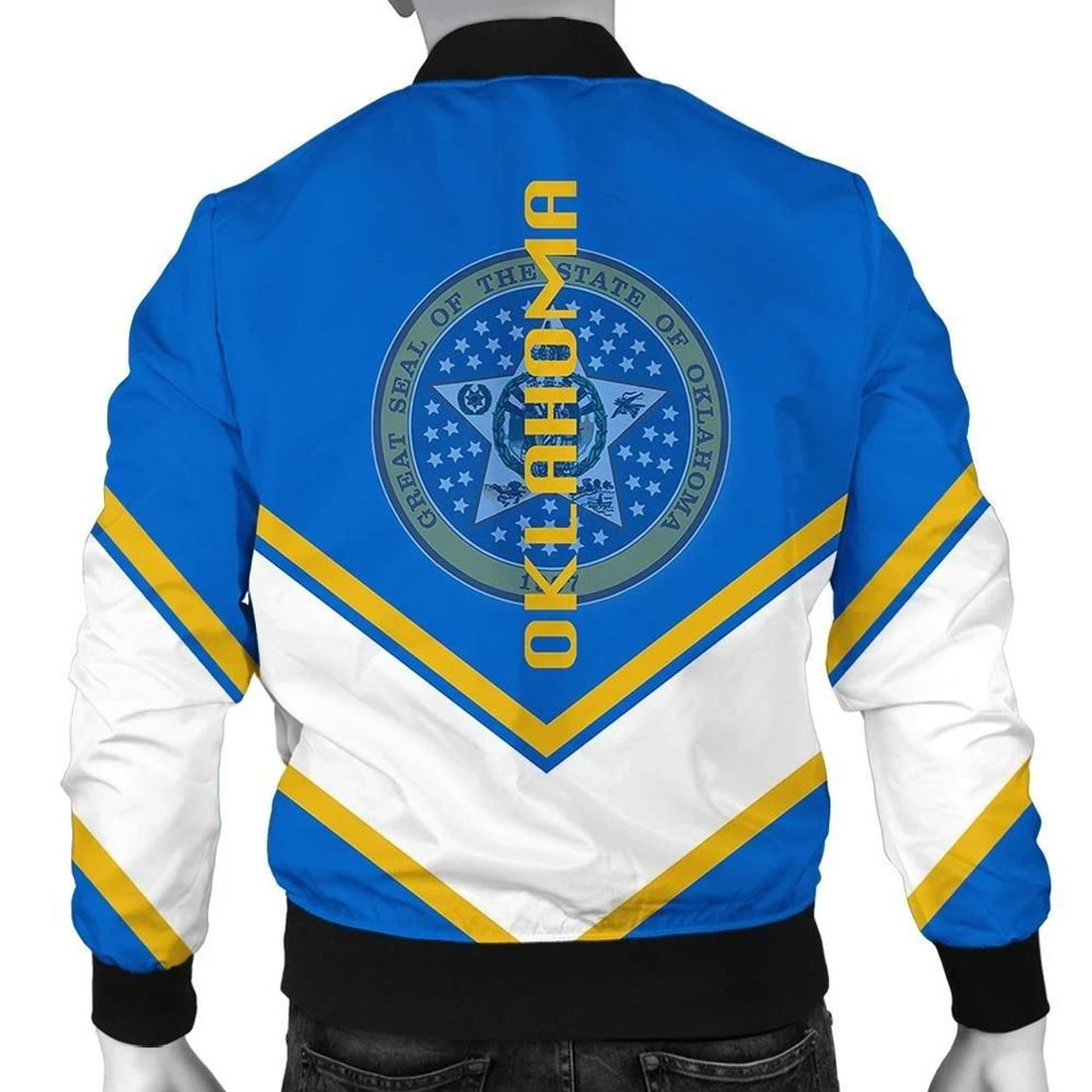 FUNSTUFFPRINT Oklahoma Coat Of Arms Men Bomber Jacket Lucian Style 3D Bomber Jacket
