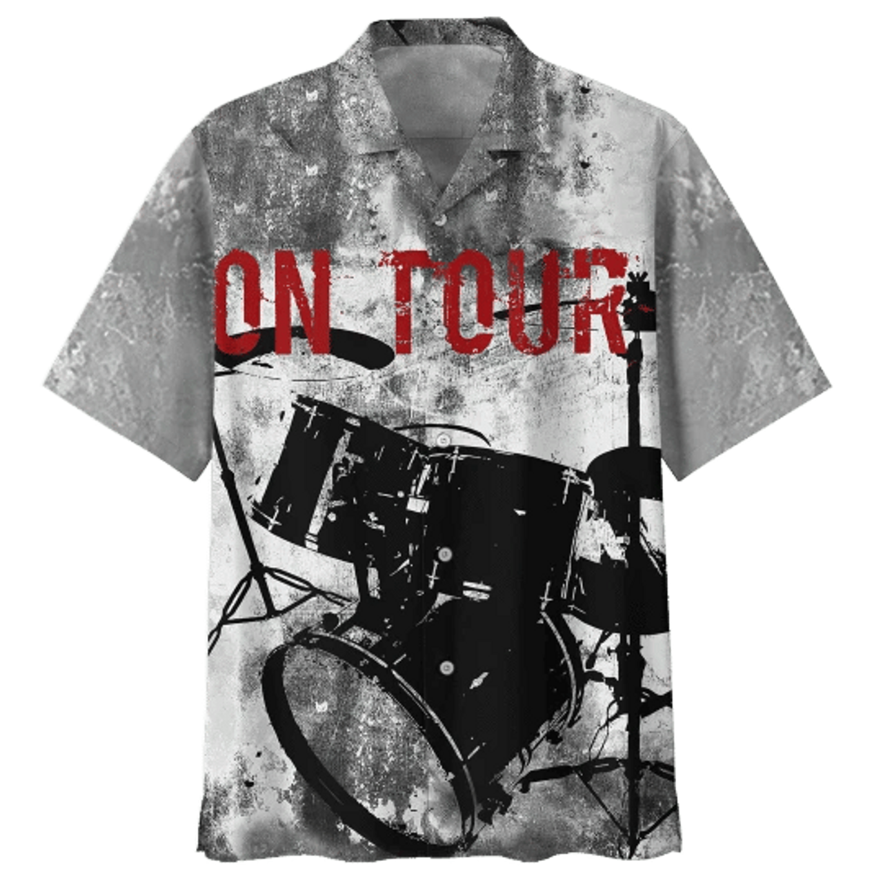 On Tour Drum Background Design Hawaiian Shirt