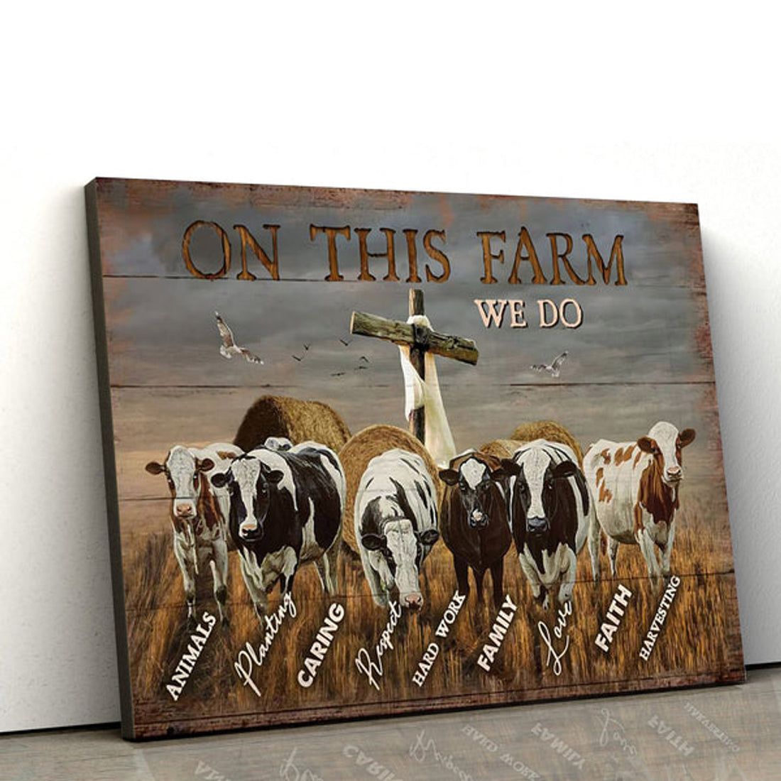 On This Farm We Do Canvas Wall Art - Christian Canvas Wall Decor - Bible Verse Wall Art Canvas - Farmer Gift