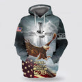 FUNSTUFFPRINT 3D One Nation Under God American Flag With Jesus Cross 3D Hoodie and Zip Hoodie