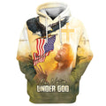 FUNSTUFFPRINT 3D One Nation Under God Hoodie Jesus Bald Eagle American Flag Hoodies Jesus 3D Hoodie and Zip Hoodie