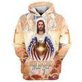 FUNSTUFFPRINT 3D One Nation Under God Hoodie Jesus Dove And Angles Hoodies Jesus Hoodie 3D Hoodie and Zip Hoodie