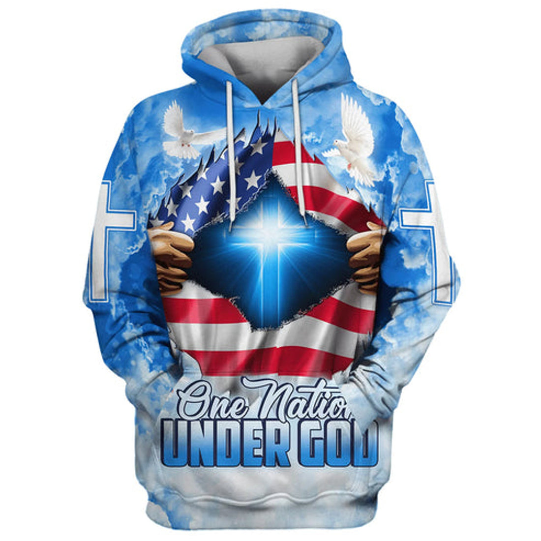 FUNSTUFFPRINT 3D One Nation Under God 1 3D Hoodie and Zip Hoodie