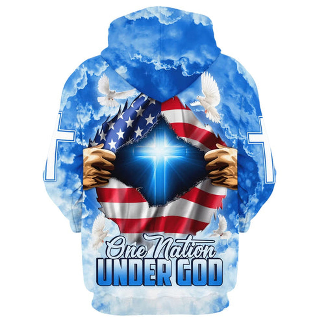 FUNSTUFFPRINT 3D One Nation Under God 1 3D Hoodie and Zip Hoodie