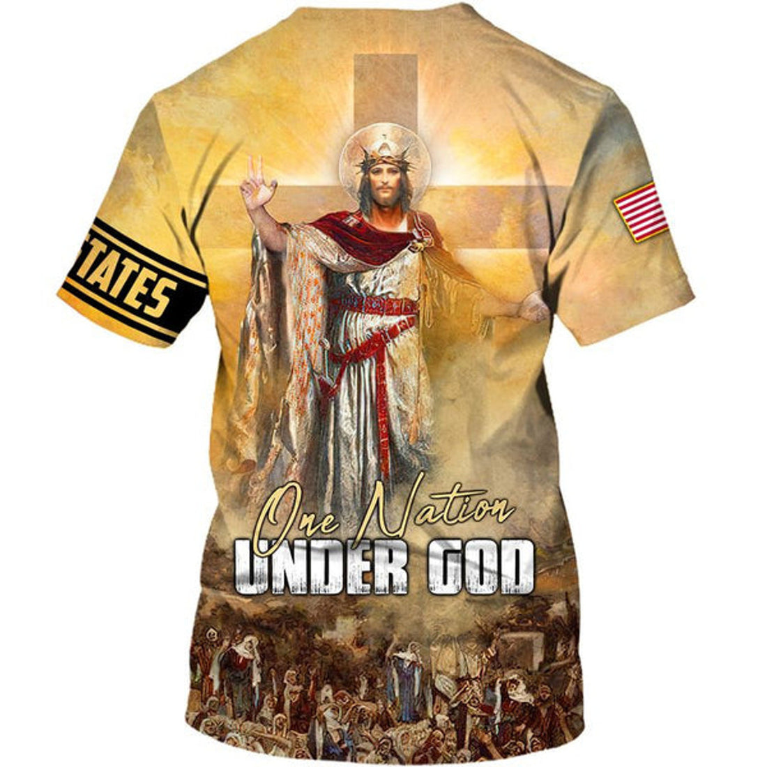 FUNSTUFFPRINT One Nation Under God Christian 3D T-shirt