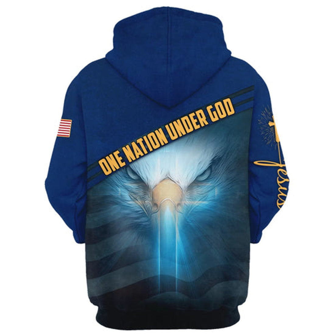 FUNSTUFFPRINT 3D One Nation Under God American Eagle 3D Hoodie and Zip Hoodie