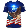 FUNSTUFFPRINT One Nation Under God Bald Eagle Lion Cross Christian 3D T-shirt