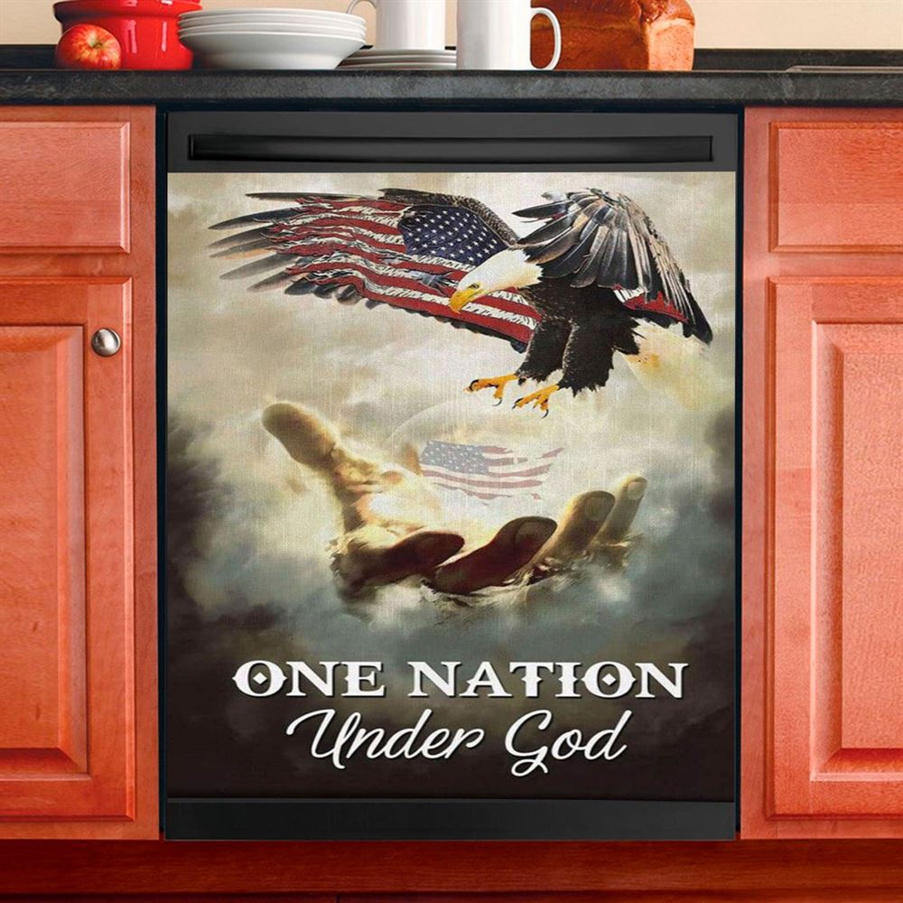One Nation Under God Dishwasher Cover, Bible Verse Dishwasher Wrap, Scripture Kitchen Decoration