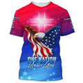 FUNSTUFFPRINT One Nation Under God Eagle 3D T-Shirts - Christian Shirts For Men&Women 3D T-shirt